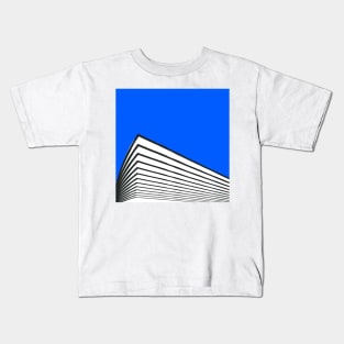 Geometric abstract blue skyline Kids T-Shirt